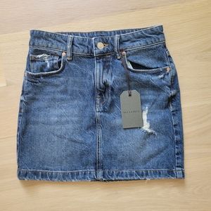 NWT All Saints Arden Denim Skirt in Dark Indigo Blue